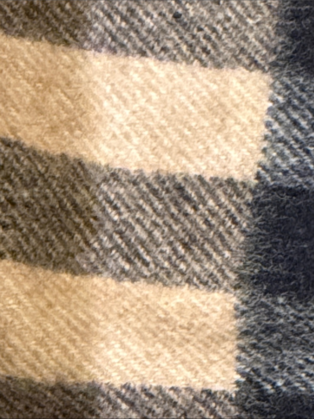 Burberry 100% Cashmere Nova Check Plaid Fringe Scarf Classic Beige 12” x 66” - Picture 6 of 6